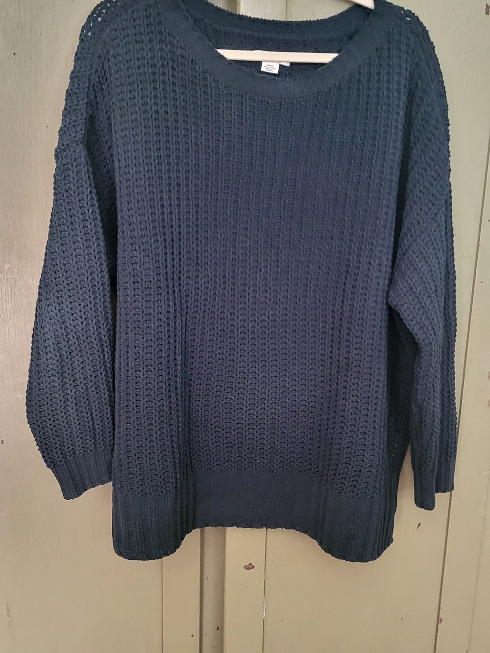 American Eagle Oversized Waffle Open-Knit Crewneck Sweater - Size S